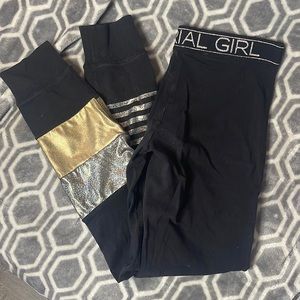 Material girl jogger leggings, size small
